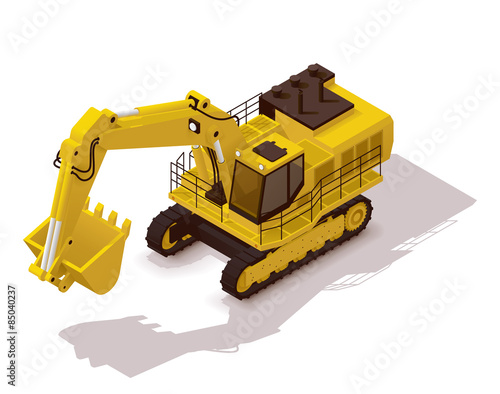 Vector isometric mining excavator