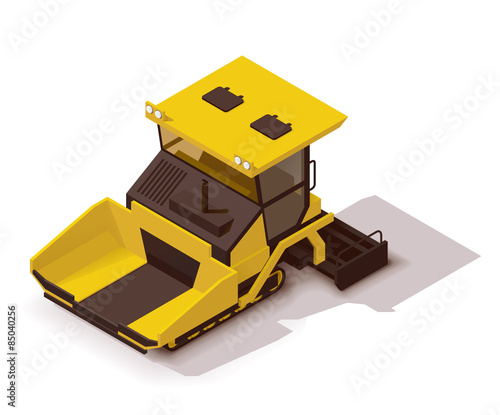 Vector isometric asphalt paver