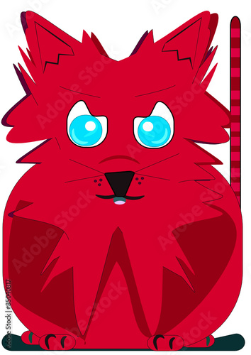 Gato rojo sentado
