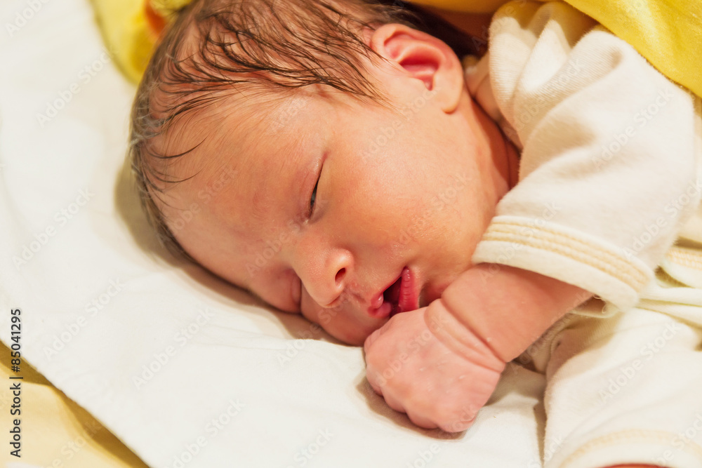 photo of a sleeping newborn baby closeup photo of a sleeping newborn baby closeup