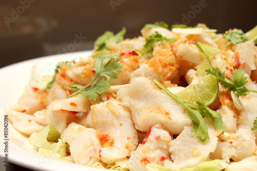  Seafood on dish serve with Spicy Seafood Sauce.