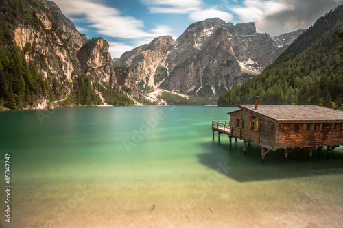 Braies lake and the palafitte