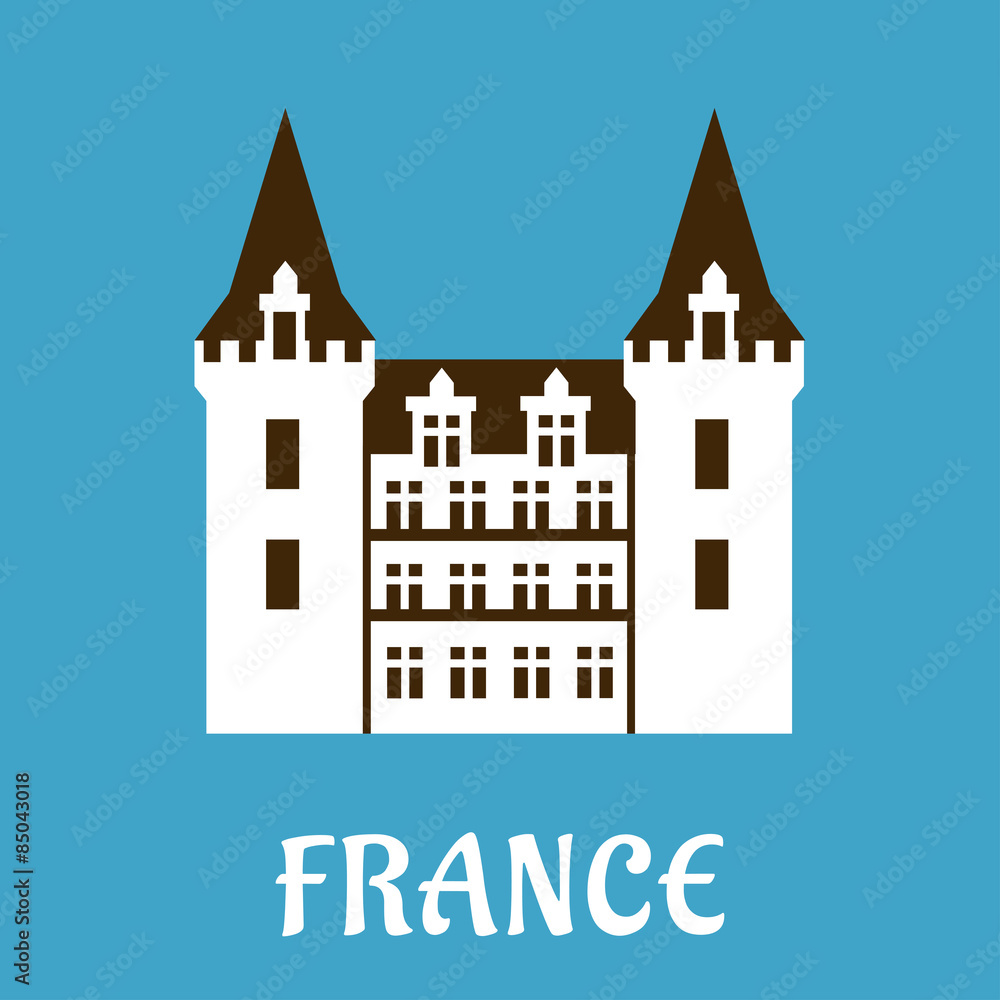 Renaissance castle with turrets, France