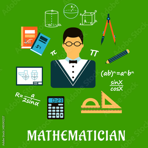 Mathematician or teacher with education objects