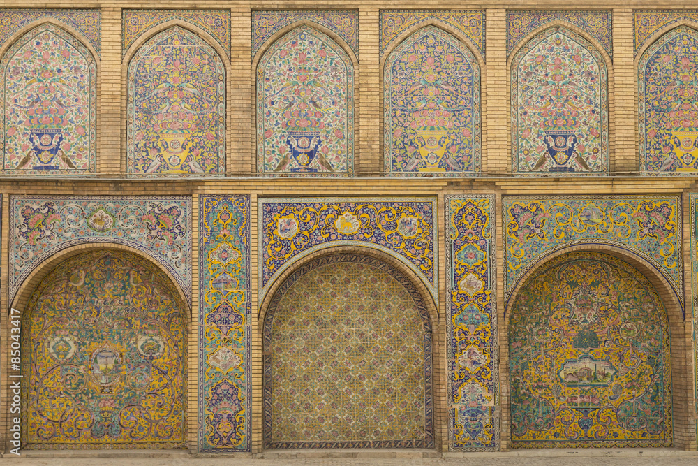 details from the 19th century Golestan palace in Tehran, Iran