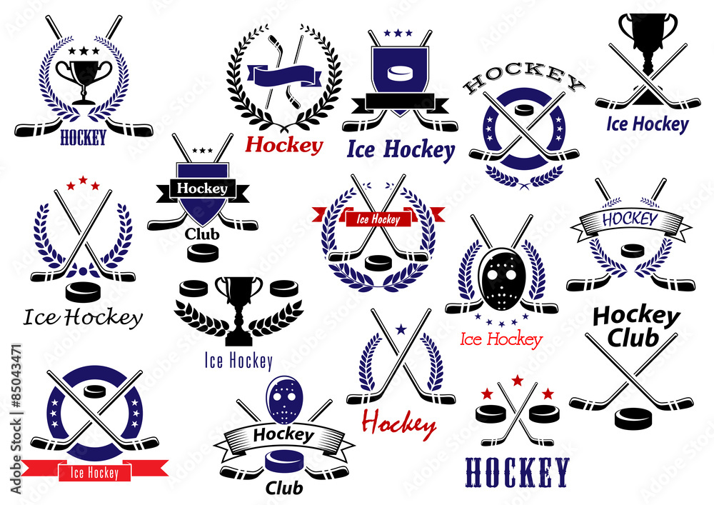 Fototapeta premium Ice hockey sport game heraldic emblems