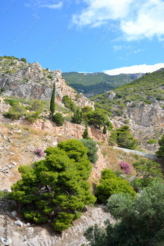 Summer landscape in Greece.