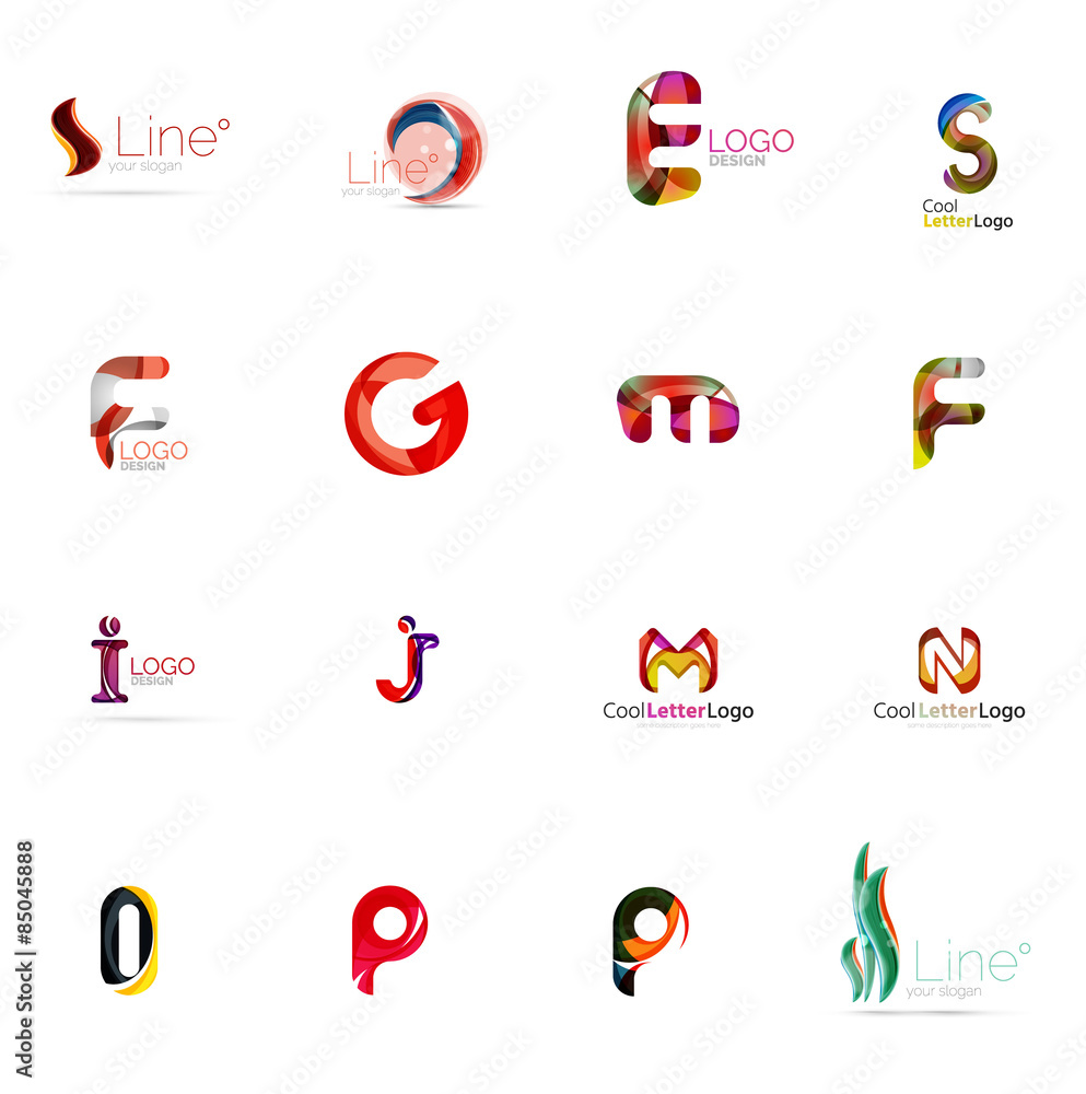Set of universal company logo ideas, business icon collection Set of universal company logo ideas, business icon collection