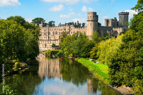 Warwick castle in UK with river