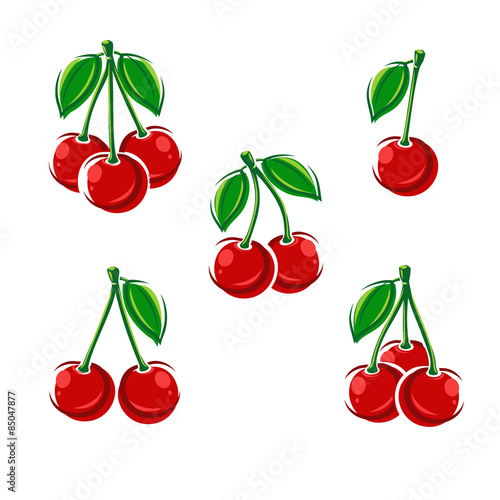 cherry set. Vector