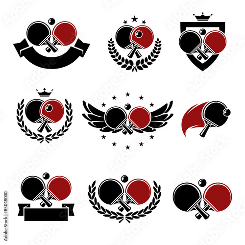 Ping Pong icon set. Vector