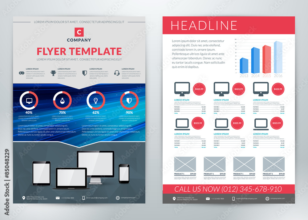 Naklejka premium Vector Business Flyer Template for Business Purpose