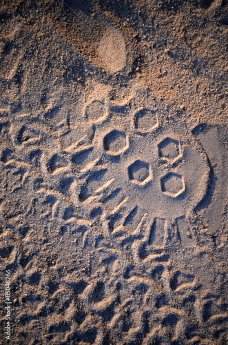 Track on the sand texture
