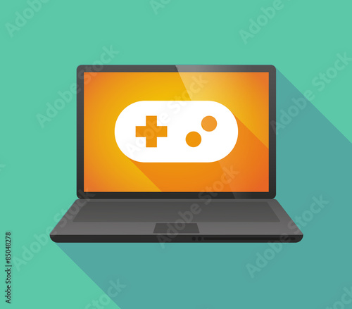 Laptop icon with a game pad