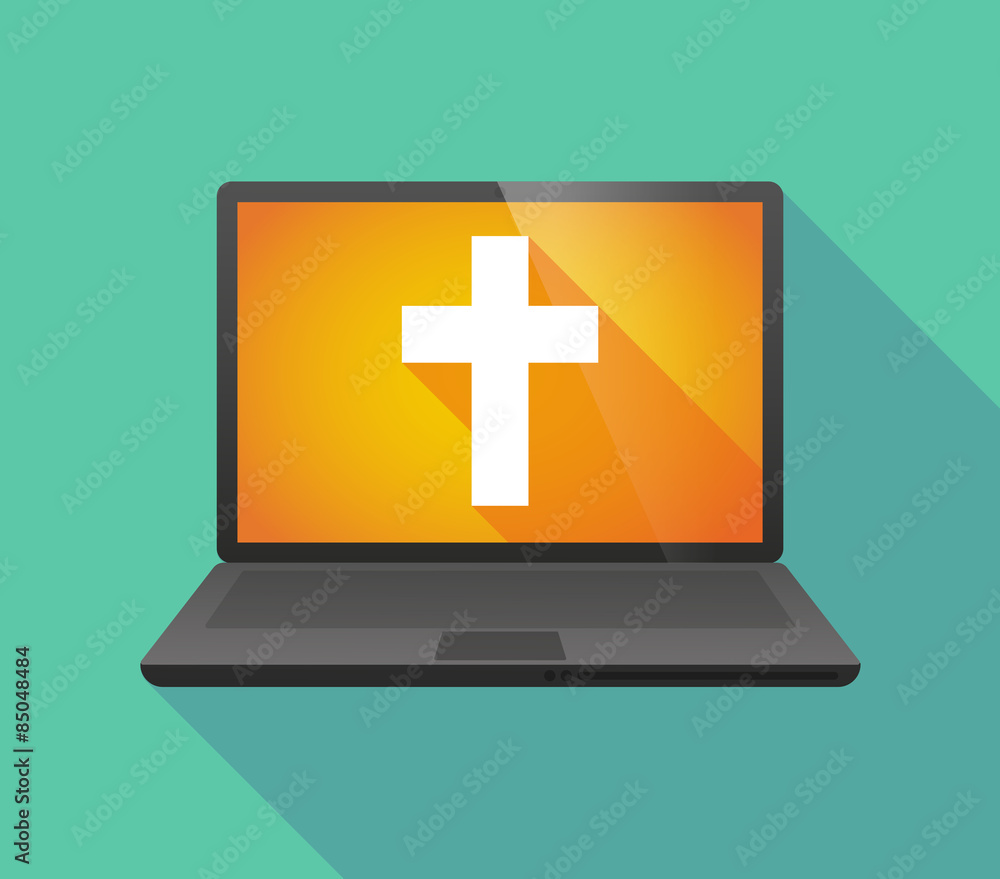 Laptop icon with a cross Laptop icon with a cross