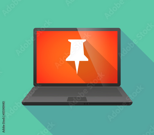 Laptop icon with a pushpin