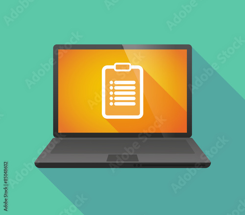 Laptop icon with a report