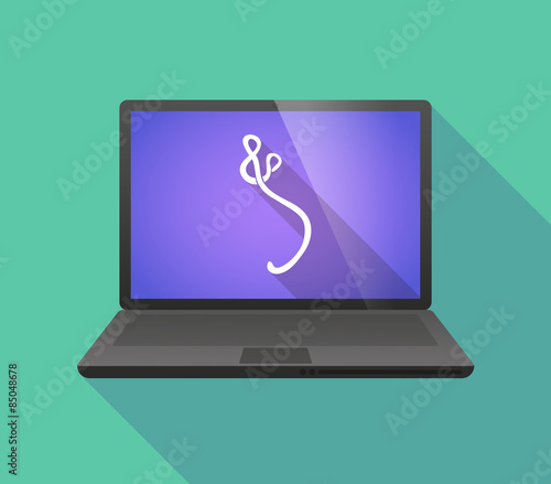 Laptop icon with an ebola sign