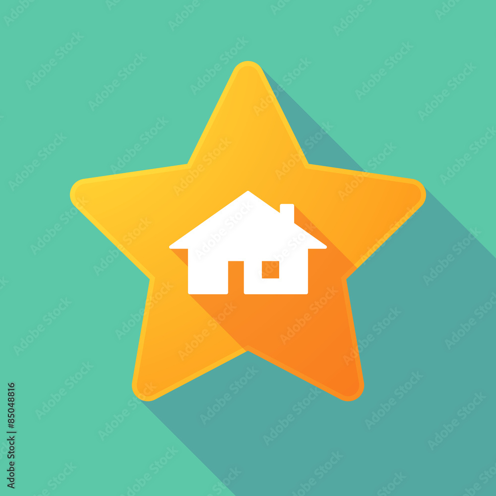 Long shadow star with a house Long shadow star with a house