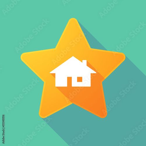 Long shadow star with a house