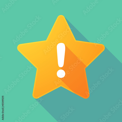 Long shadow star with an exclamation sign
