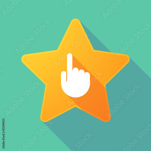 Long shadow star with a pointing hand