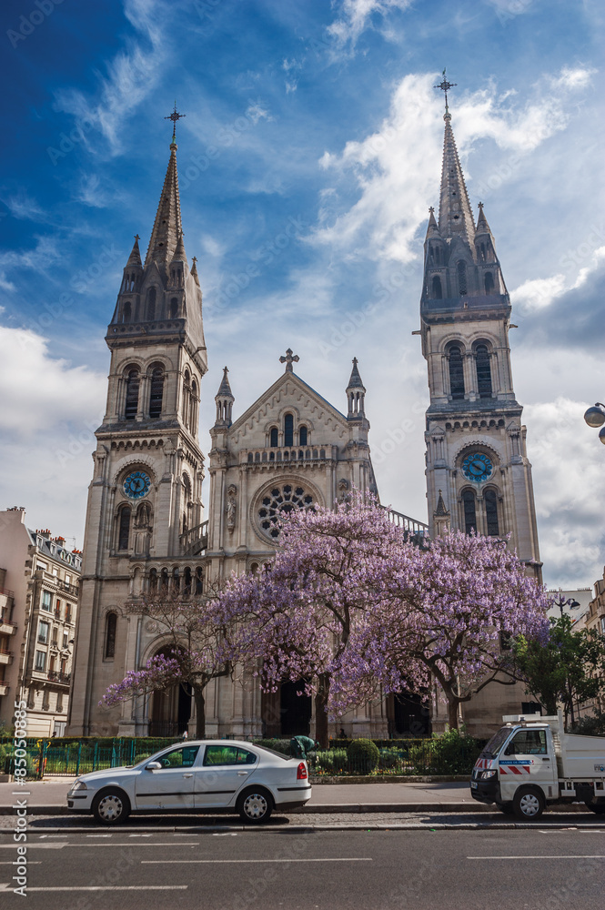 Obraz premium Church of Saint Ambroise on the Boulevard Voltaire , Paris, France .