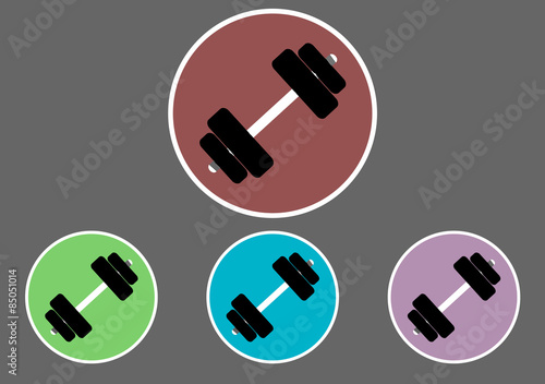 Colorful Icon of Dumbbell weight bodybuilding and weightloss