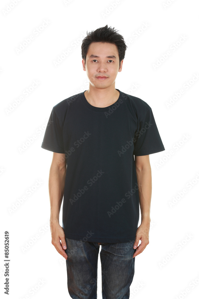 man with blank t-shirt man with blank t-shirt