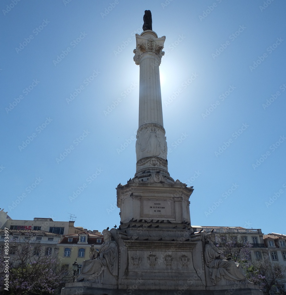 Dom Pedro IV Column In Sunlight