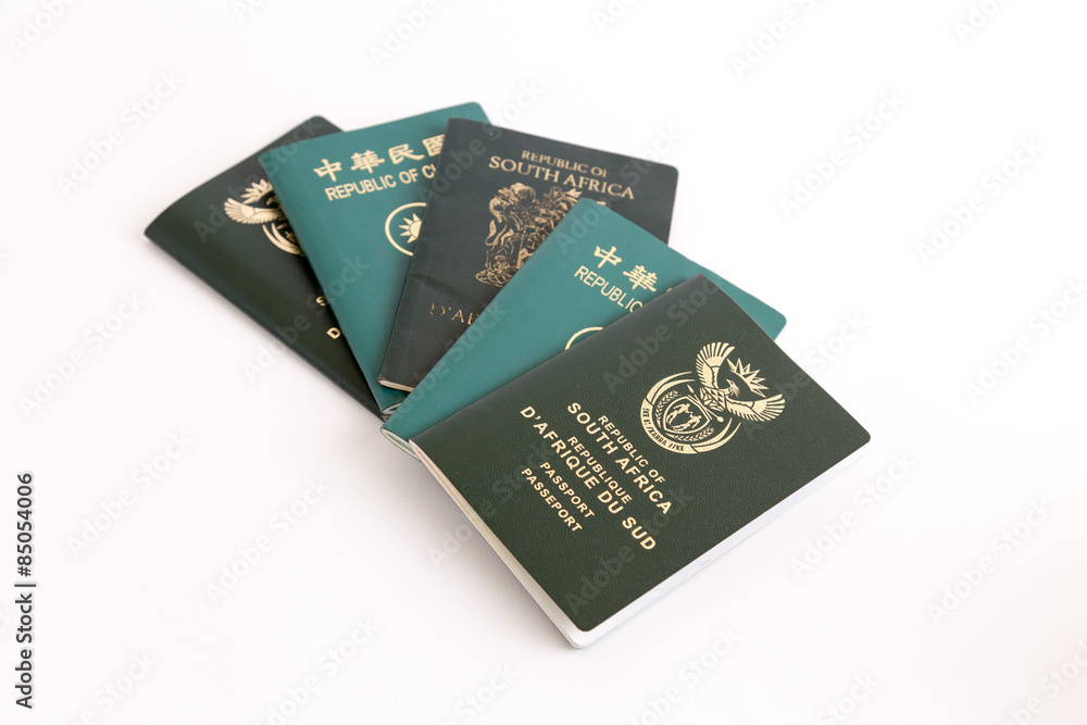 Muliple passports on white background Muliple passports on white background