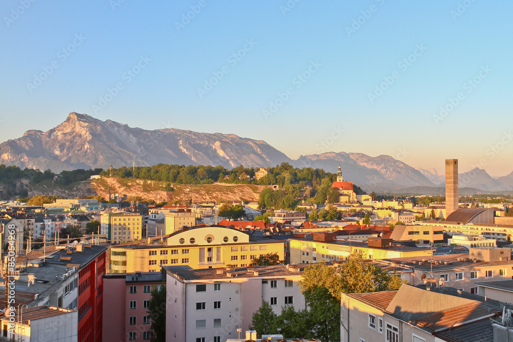 city with mountain