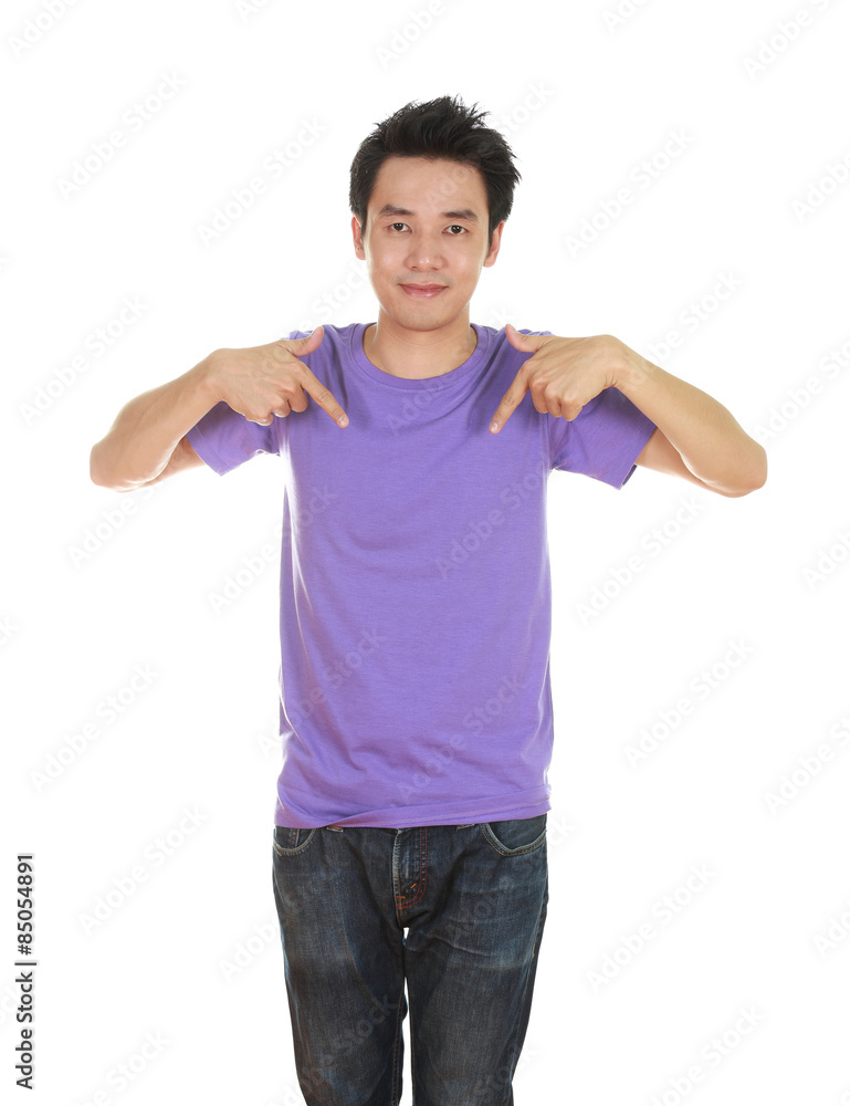 man with blank t-shirt man with blank t-shirt