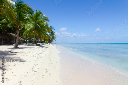 natürlicher Strand mit Palmen in der dominikanischen Republik © Robert Leßmann