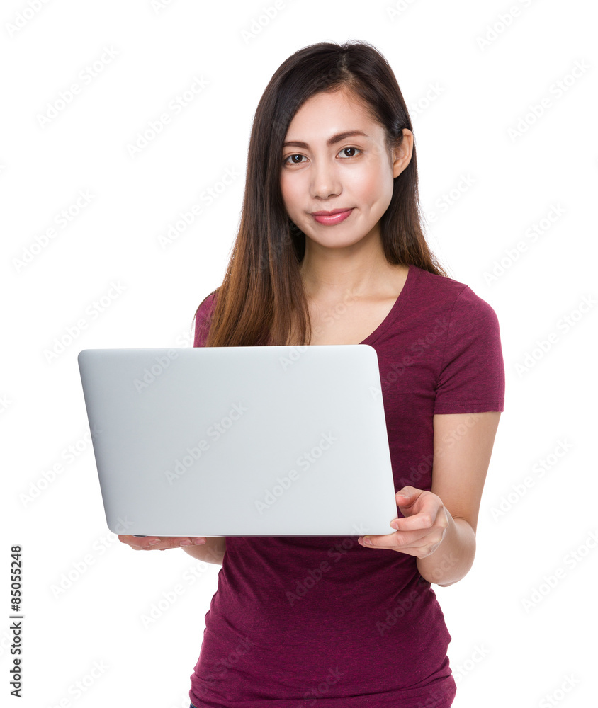 Young girl use of notebook computer Young girl use of notebook computer