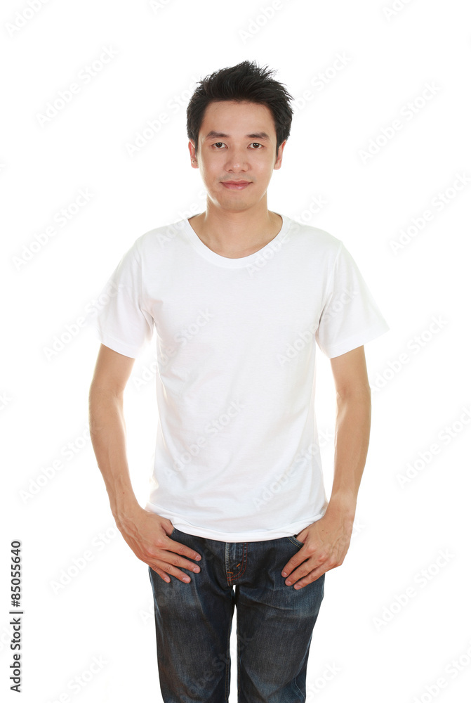 man with blank t-shirt man with blank t-shirt