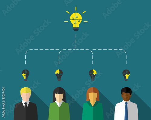 Business people as teamwork and brainstorm concept