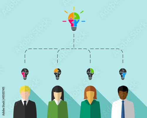 Business people as teamwork and diversity concept