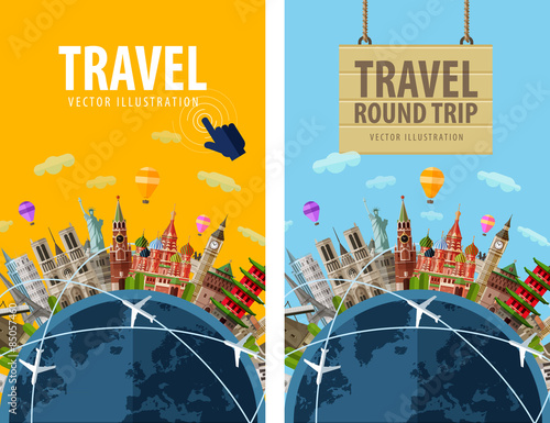 travel, journey, trip vector logo design template. vacation or