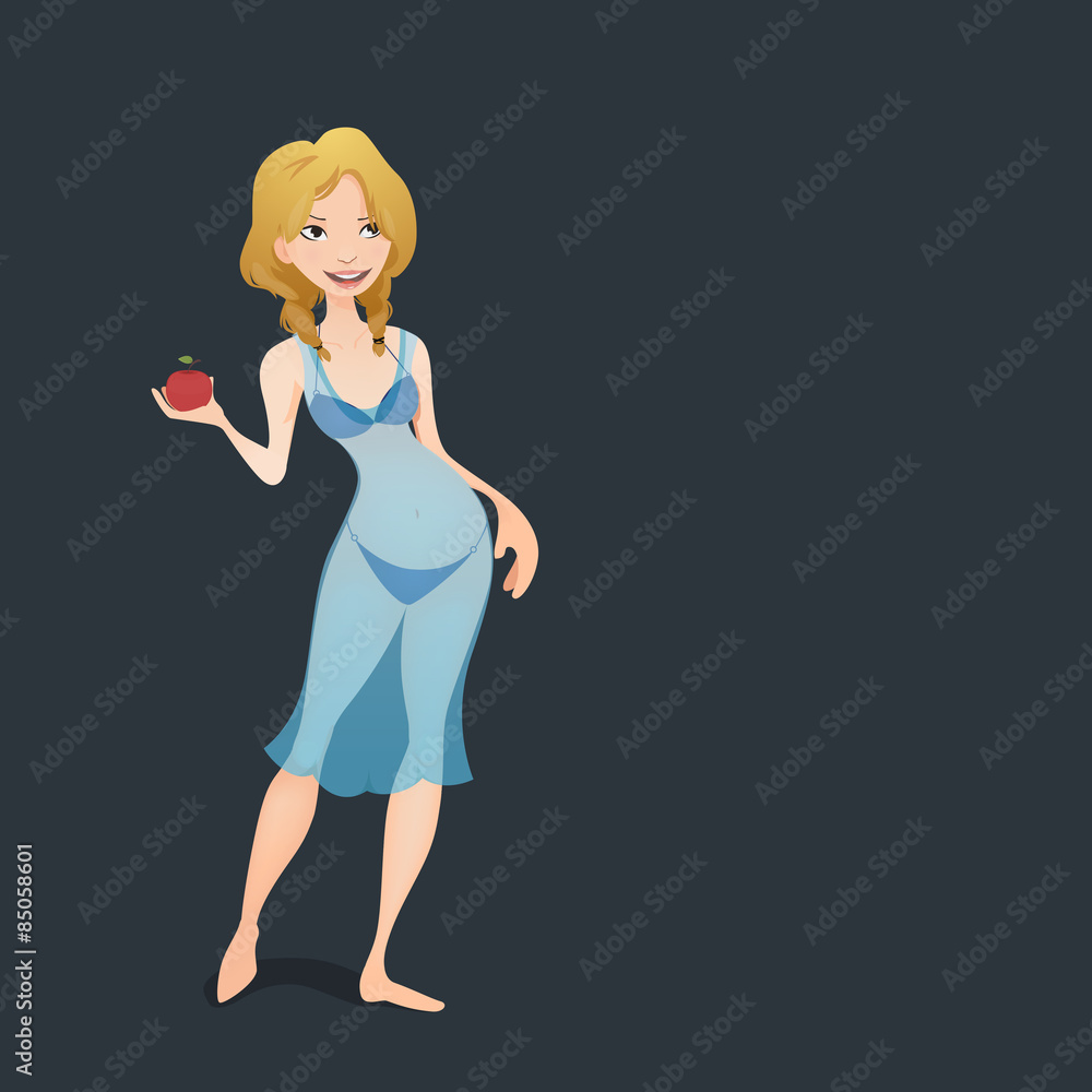 Girl holding an apple Girl holding an apple