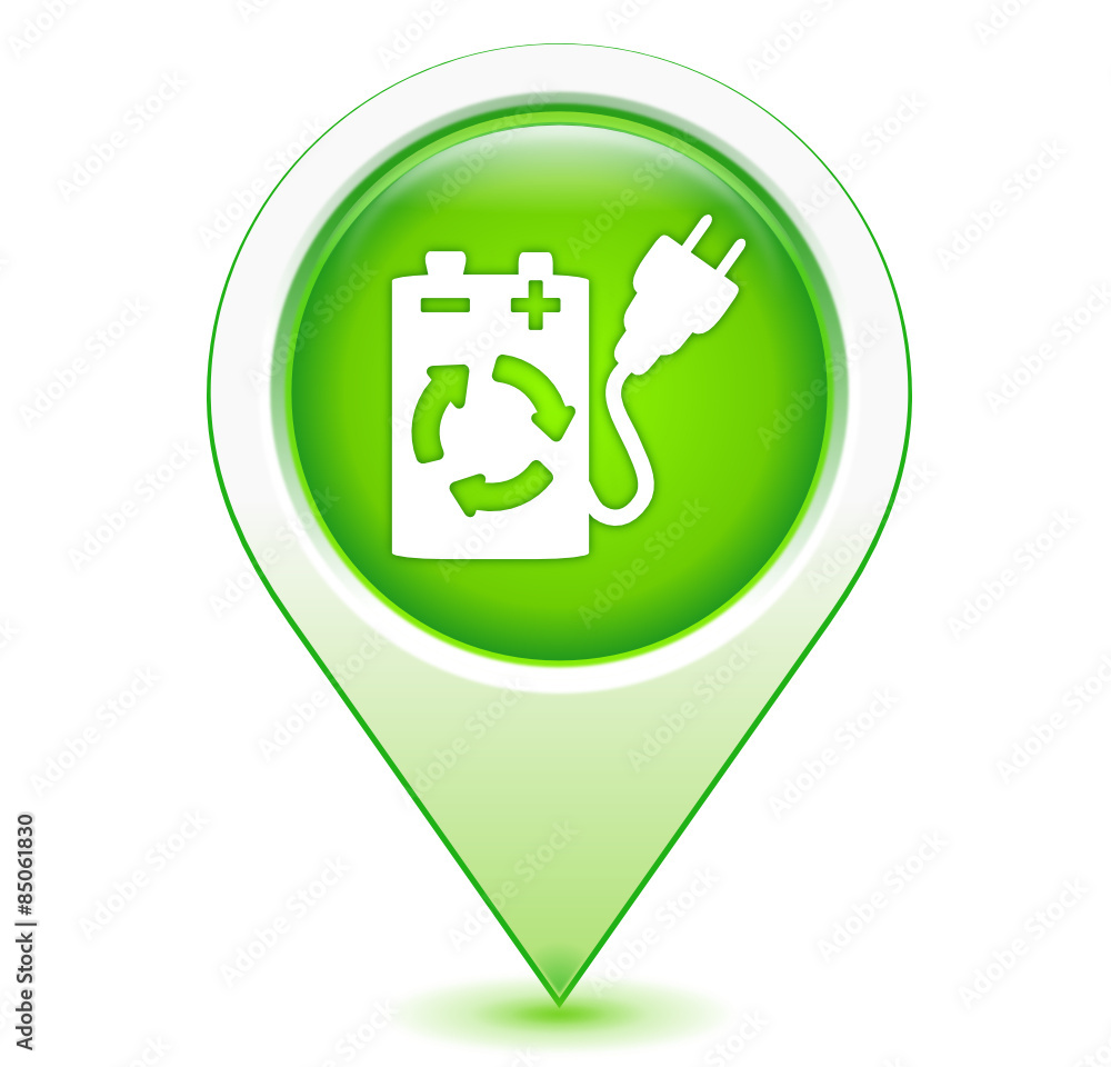 pile rechargeable sur marqueur géolocalisation vert pile rechargeable sur marqueur géolocalisation vert