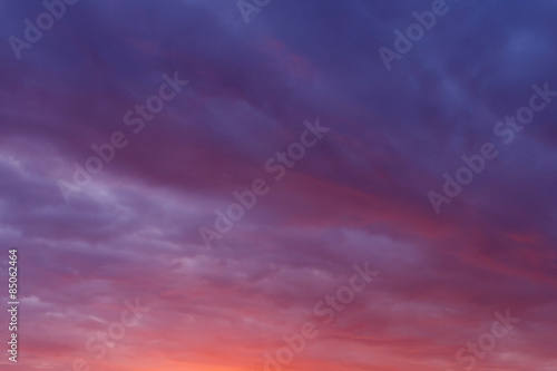 view on cloudy sky at sunset