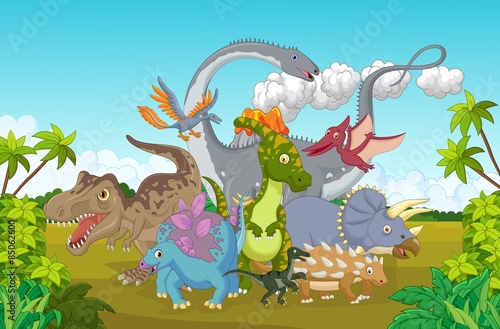 Collection dinosaur happy 