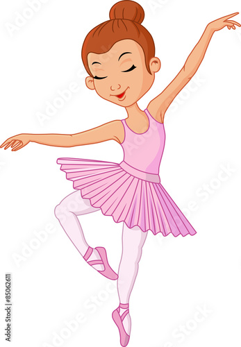 Cartoon Young girl ballet dancer