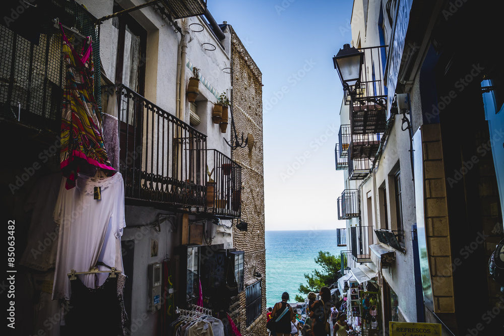 streets and architecture along the Mediterranean coastal town in