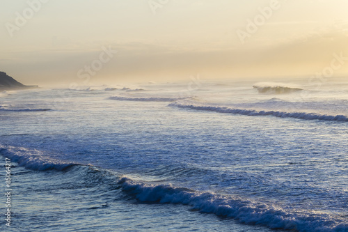 Ocean Waves Dawn Coastline landscape