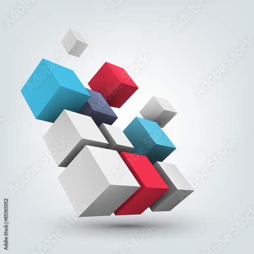 Composition of 3d cubes.