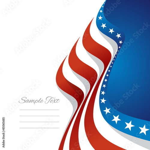 Abstract US flag right cover blue background vector