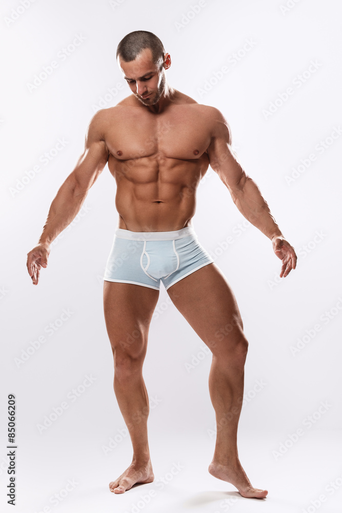 Handsome man posing in underwear