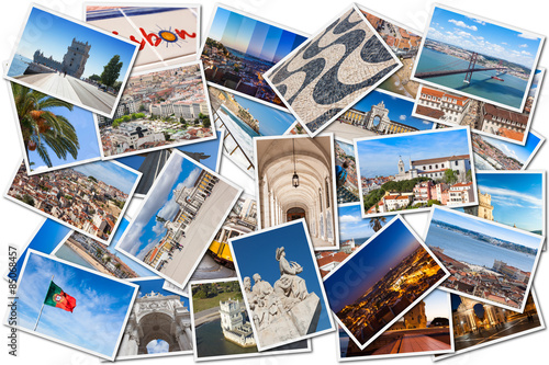 Picture Mosaic collage of Lisbon city in Portugal